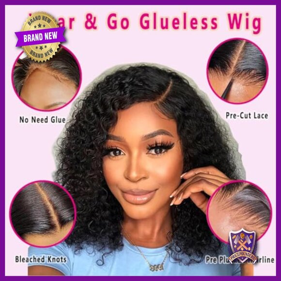 Glueless Human Hair Wig 10 Inch Deep Wave Bob Pre Plucked Lace Closure main image 4